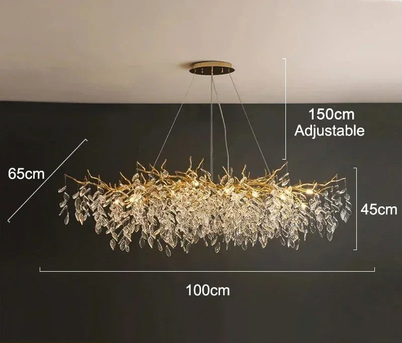 Modern Crystal Chandelier LED Ceiling Pendant Light for Dining, Living & Bedroom Décor