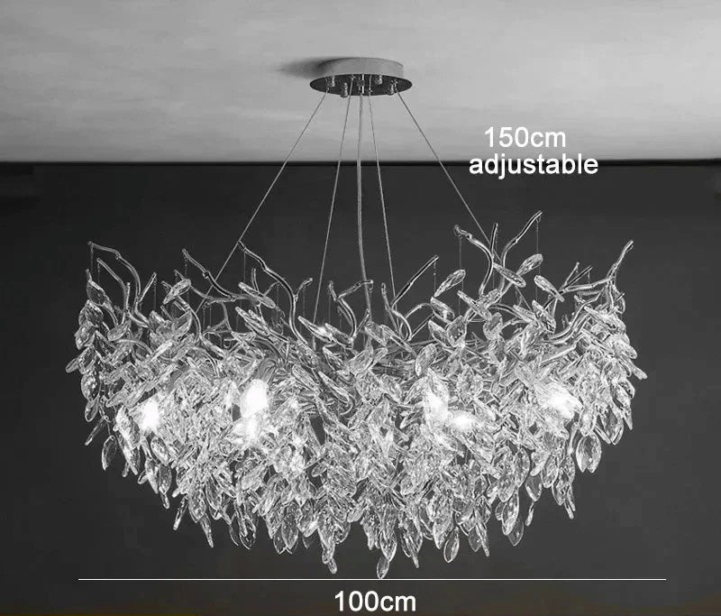 Modern Crystal Chandelier LED Ceiling Pendant Light for Dining, Living & Bedroom Décor