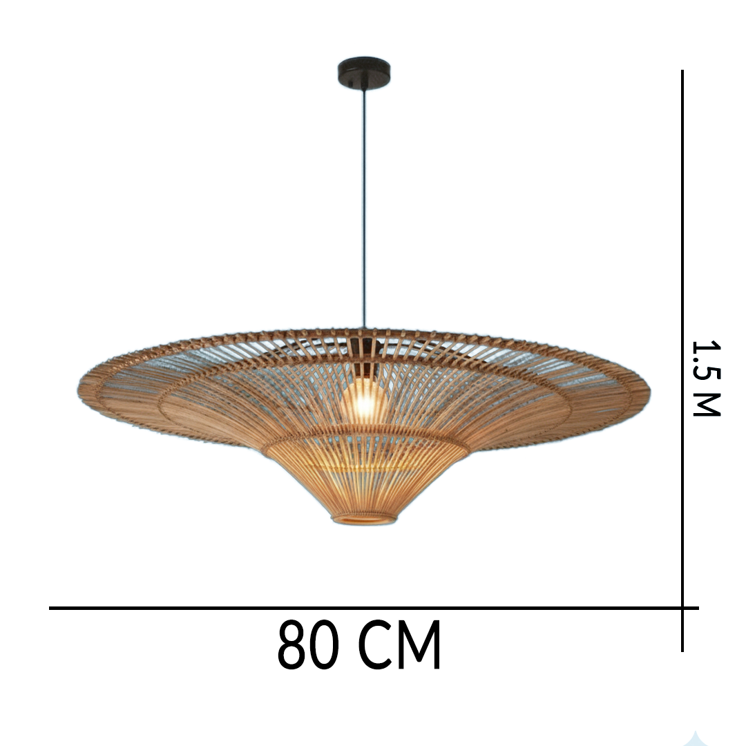 Bohemian Wicker Straw Hat Lamp for Living Room, Restaurant & Shop Decor