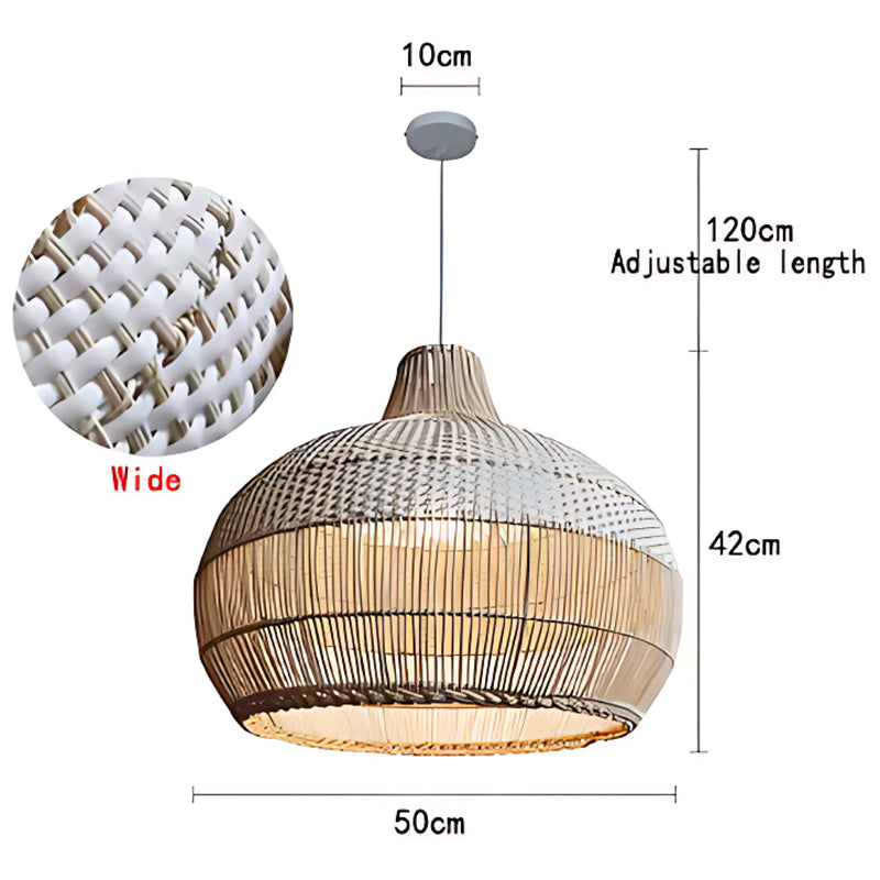 Simple & Stylish Japanese Rattan Pendant – Perfect for Living Rooms & Dining Tables