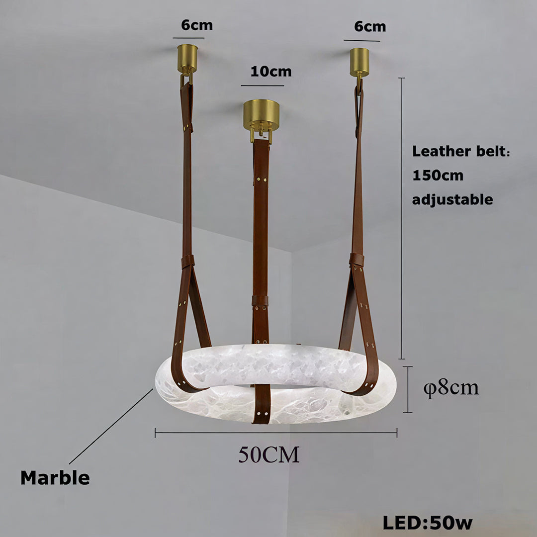 Best Copper, Leather & Marble Pendant Light for Luxury Living Rooms