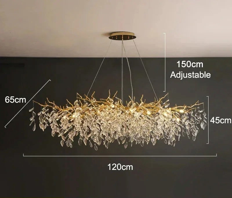 Modern Crystal Chandelier LED Ceiling Pendant Light for Dining, Living & Bedroom Décor