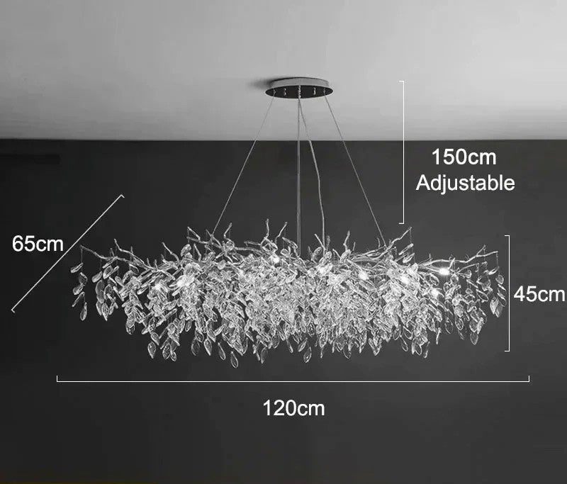 Modern Crystal Chandelier LED Ceiling Pendant Light for Dining, Living & Bedroom Décor