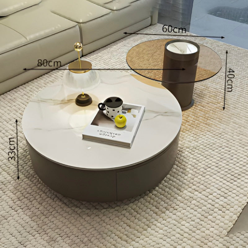 Stylish Minimalist Coffee Table Nordic Luxury Round Design for Living Room Aesthetic