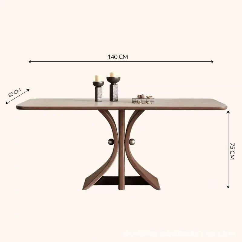 Luxury Solid Wood Rock Slab Dining Table Modern for Modern Luxury Interiors