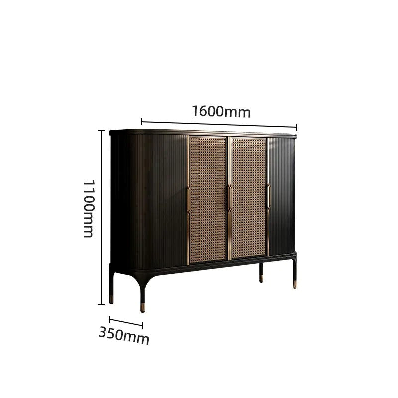 Luxury Medieval Walnut Shoe Cabinet Perfect Storage for Villa Entrances & Living Rooms