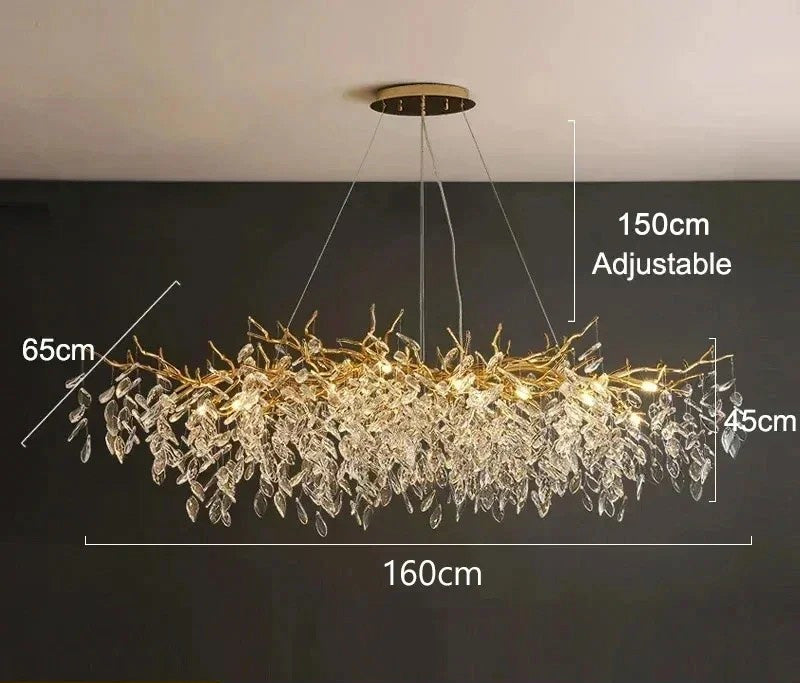 Modern Crystal Chandelier LED Ceiling Pendant Light for Dining, Living & Bedroom Décor