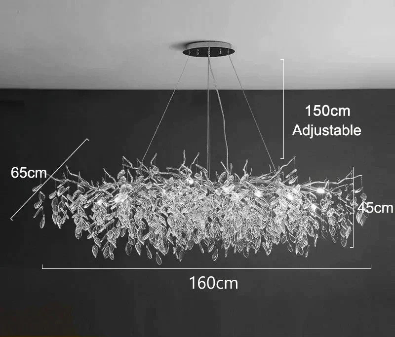 Modern Crystal Chandelier LED Ceiling Pendant Light for Dining, Living & Bedroom Décor