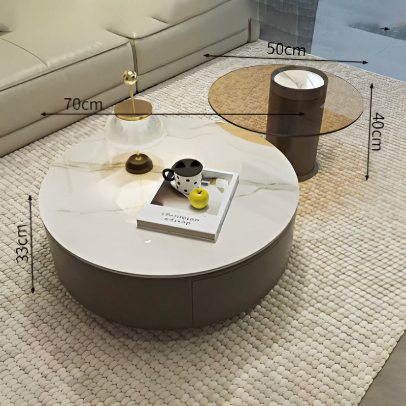 Stylish Minimalist Coffee Table Nordic Luxury Round Design for Living Room Aesthetic