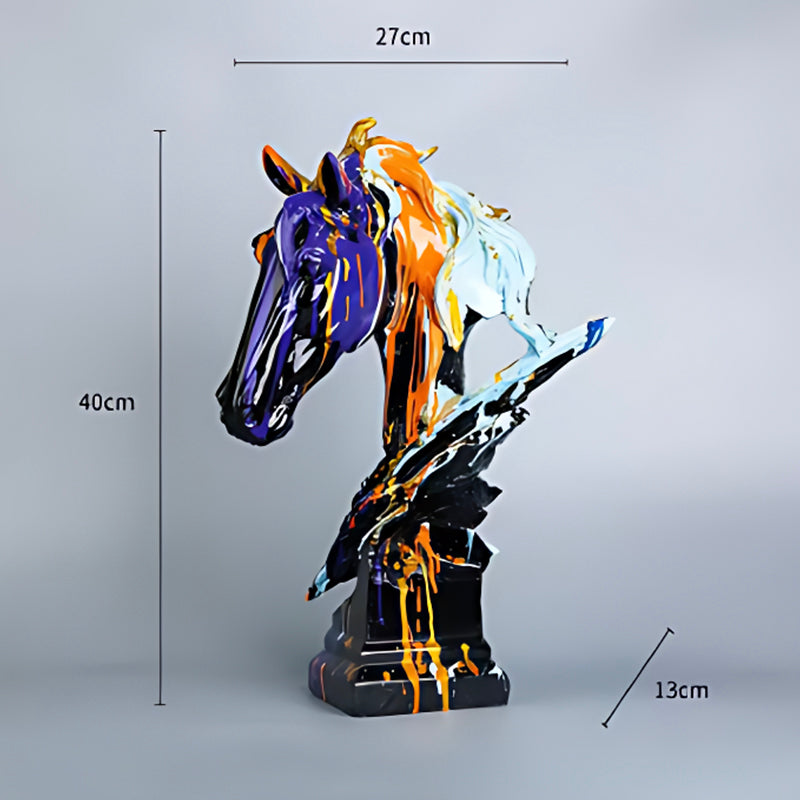 Colorful Horse Head Sculpture Perfect Gift for Living Room & TV Cabinet