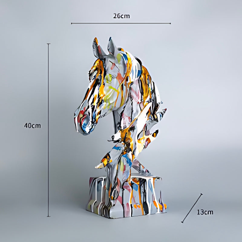 Colorful Horse Head Sculpture Perfect Gift for Living Room & TV Cabinet