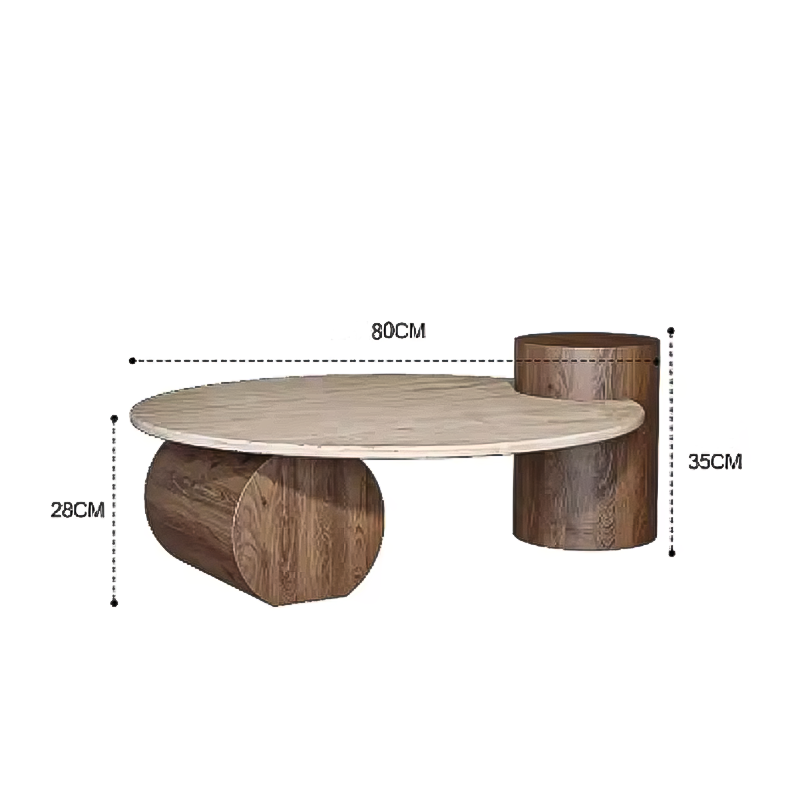 Wabi Sabi Modern Round Table  Elegant Nordic Rustic Coffee Table for Home Furniture