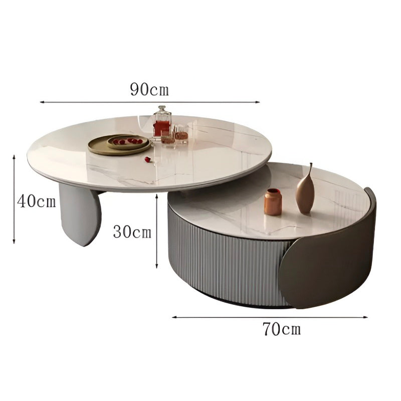 Trendy European Marble Coffee Table – Unique Luxury Round Table for Home Décor