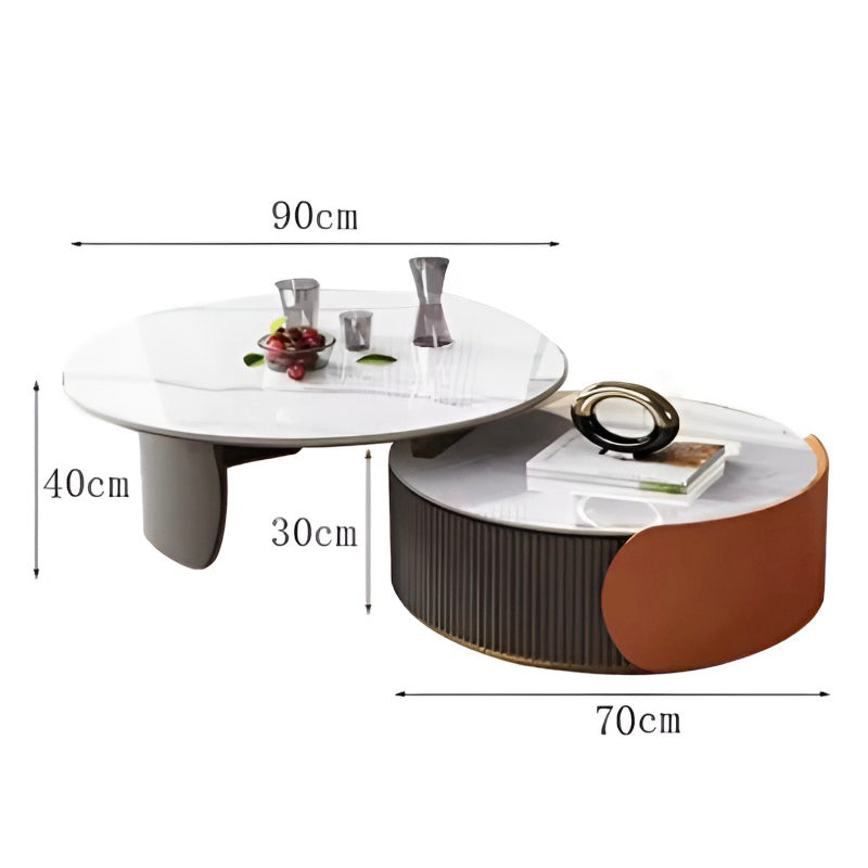 Trendy European Marble Coffee Table – Unique Luxury Round Table for Home Décor