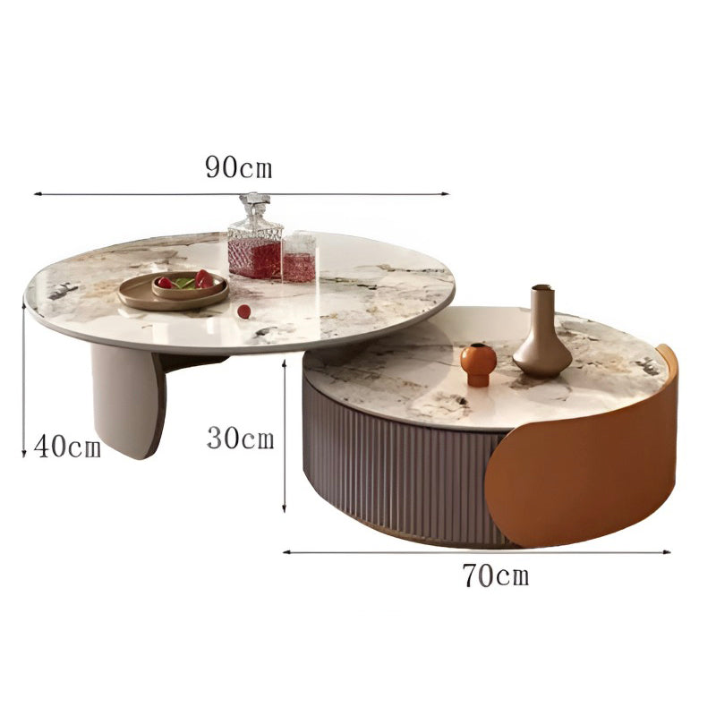 Trendy European Marble Coffee Table – Unique Luxury Round Table for Home Décor