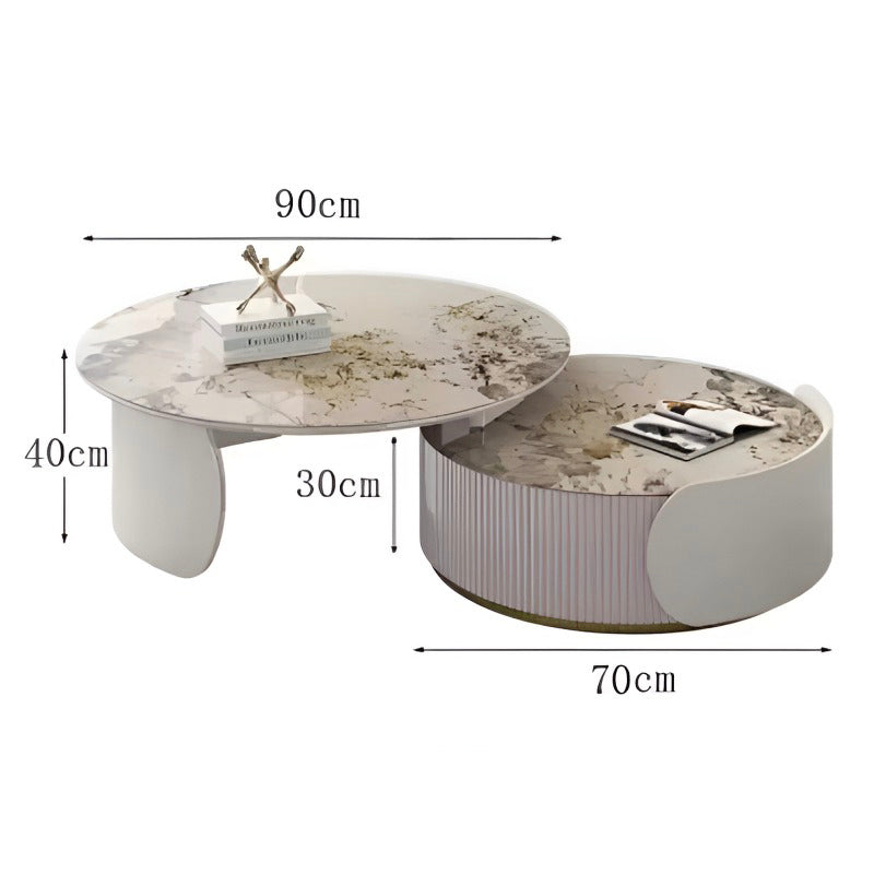 Trendy European Marble Coffee Table – Unique Luxury Round Table for Home Décor