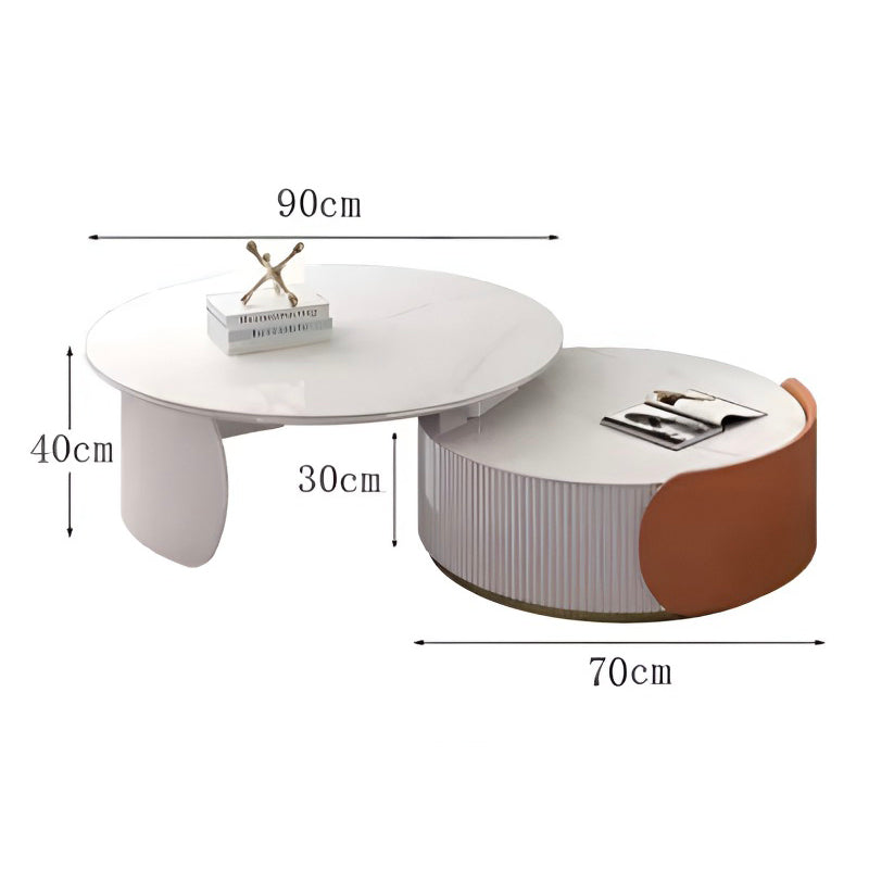 Trendy European Marble Coffee Table – Unique Luxury Round Table for Home Décor