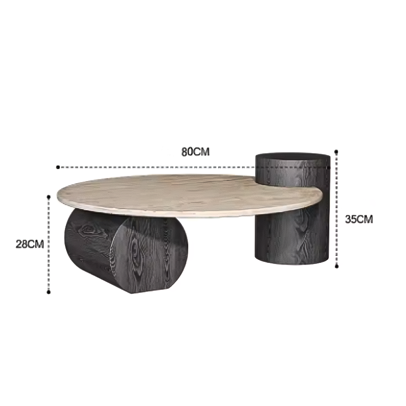 Wabi Sabi Modern Round Table  Elegant Nordic Rustic Coffee Table for Home Furniture