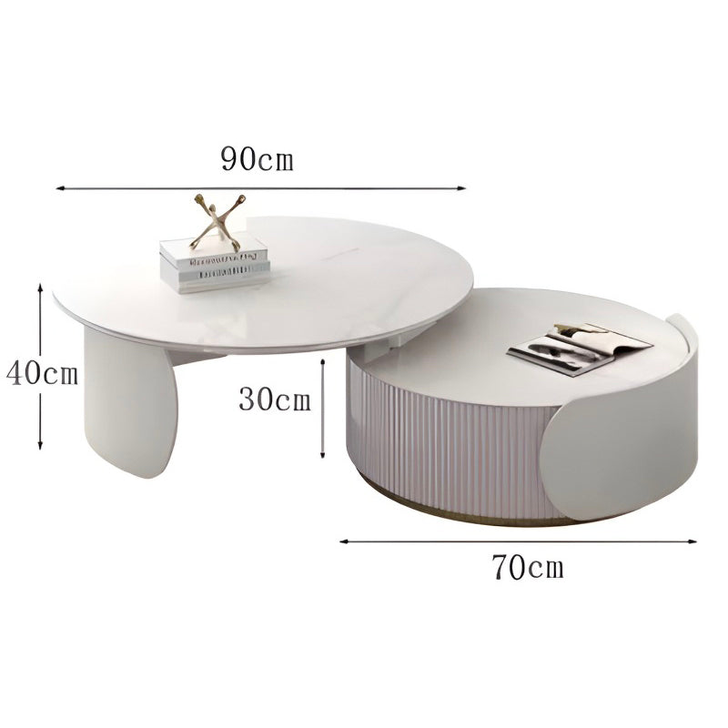 Trendy European Marble Coffee Table – Unique Luxury Round Table for Home Décor