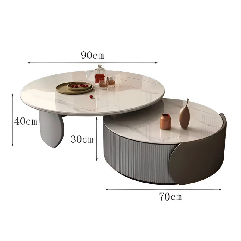 Trendy European Marble Coffee Table – Unique Luxury Round Table for Home Décor