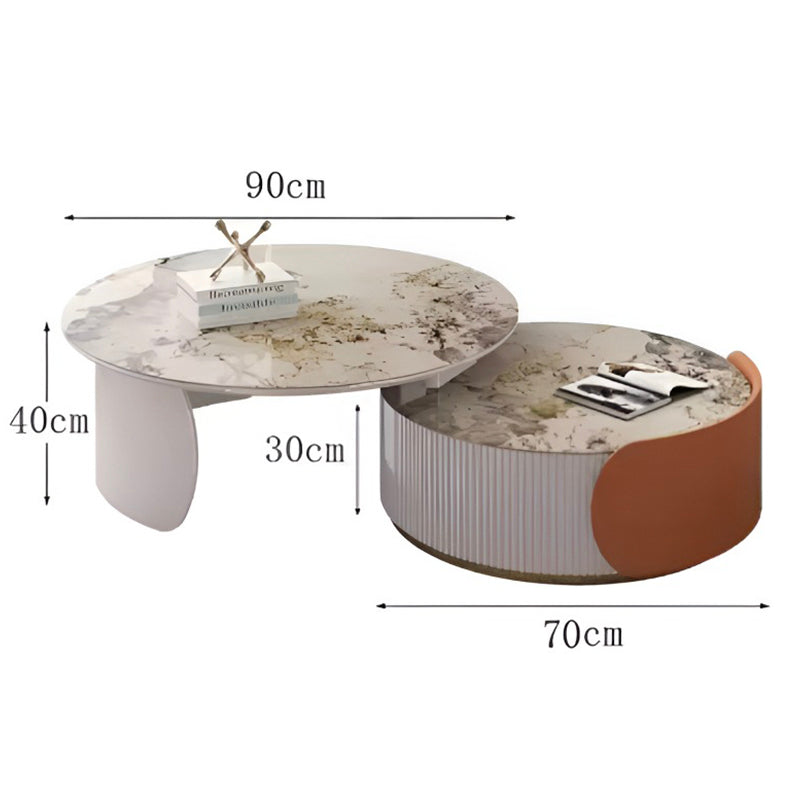 Trendy European Marble Coffee Table – Unique Luxury Round Table for Home Décor