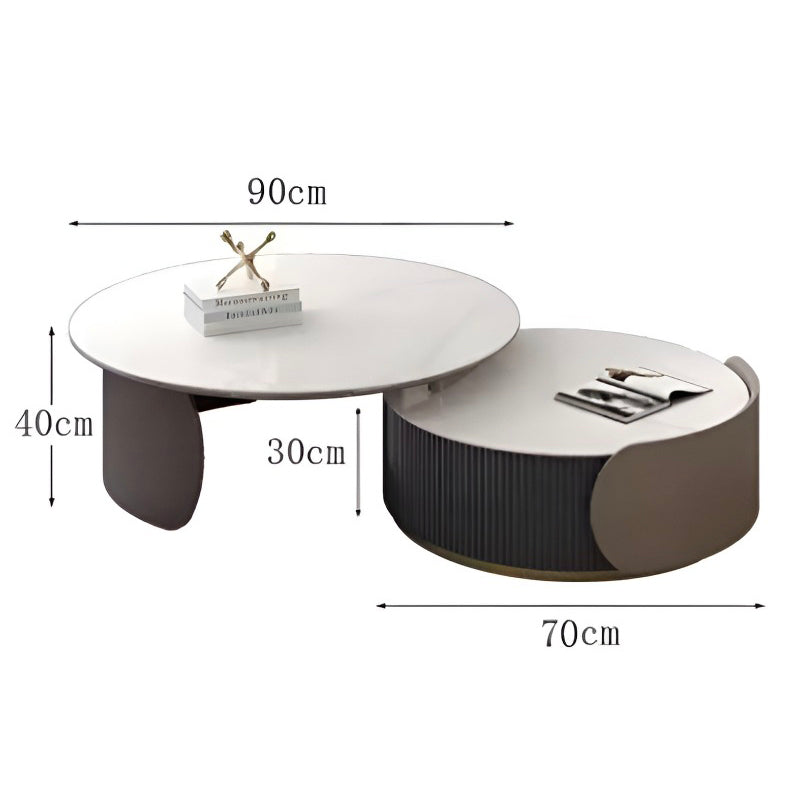 Trendy European Marble Coffee Table – Unique Luxury Round Table for Home Décor
