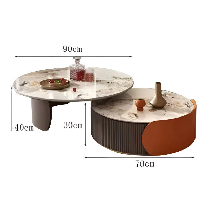 Trendy European Marble Coffee Table – Unique Luxury Round Table for Home Décor