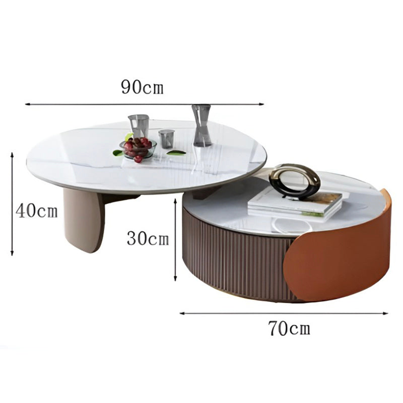 Trendy European Marble Coffee Table – Unique Luxury Round Table for Home Décor