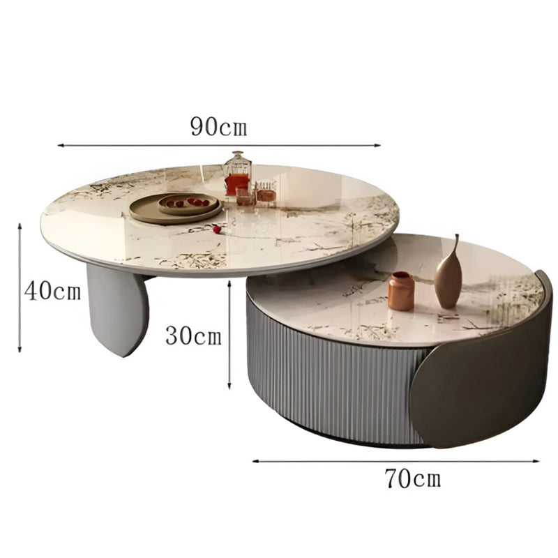 Trendy European Marble Coffee Table – Unique Luxury Round Table for Home Décor