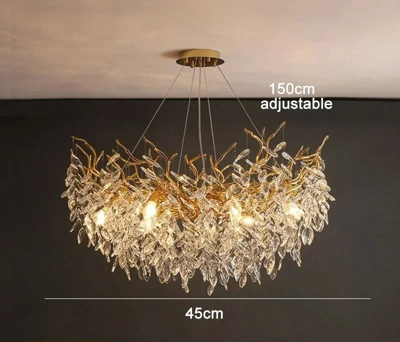 Modern Crystal Chandelier LED Ceiling Pendant Light for Dining, Living & Bedroom Décor