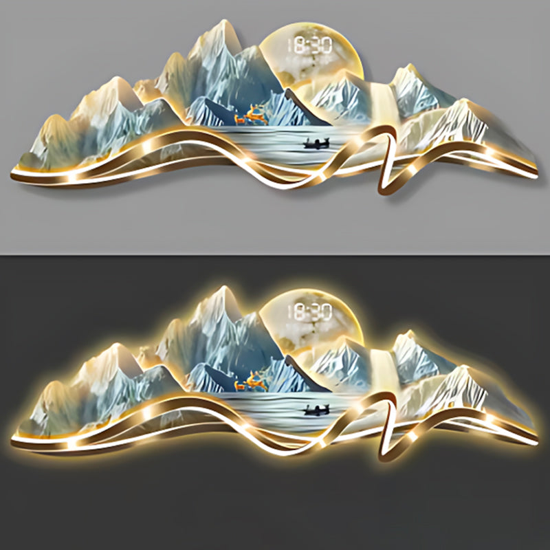 Gold Metal Wall Clock Luxury Aesthetic Wall Art with Creative Silent Mechanism