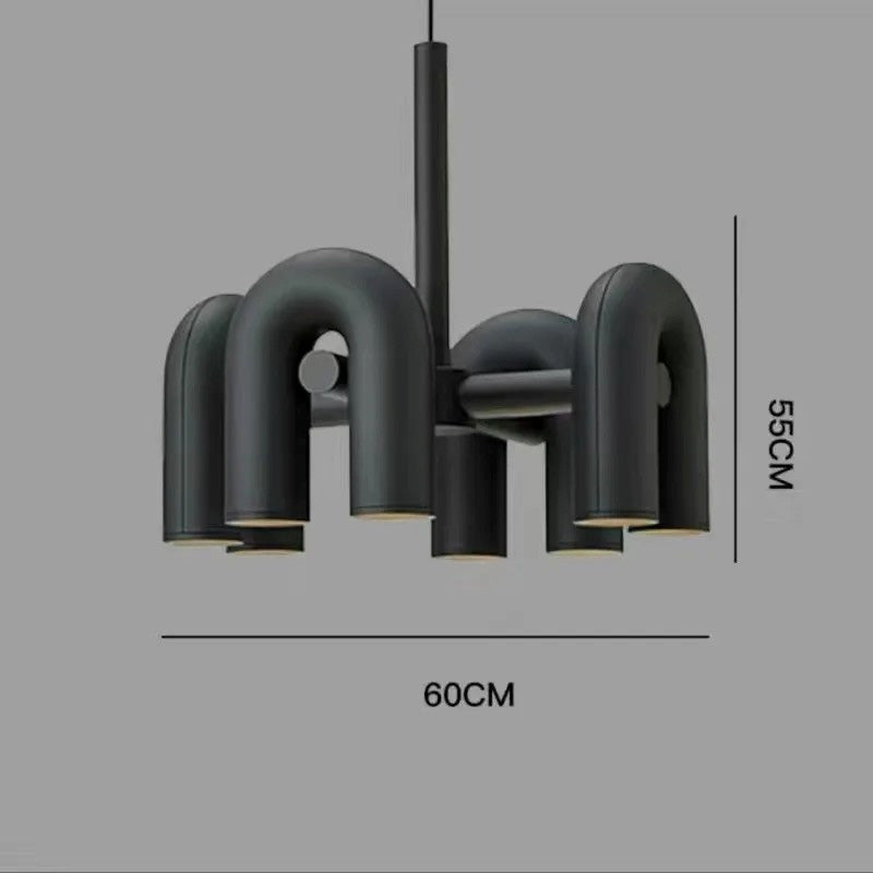 Modern U-Shaped Chandelier Minimalist Pendant Lamp for Kid's Rooms, Living Room & Bedroom Decor