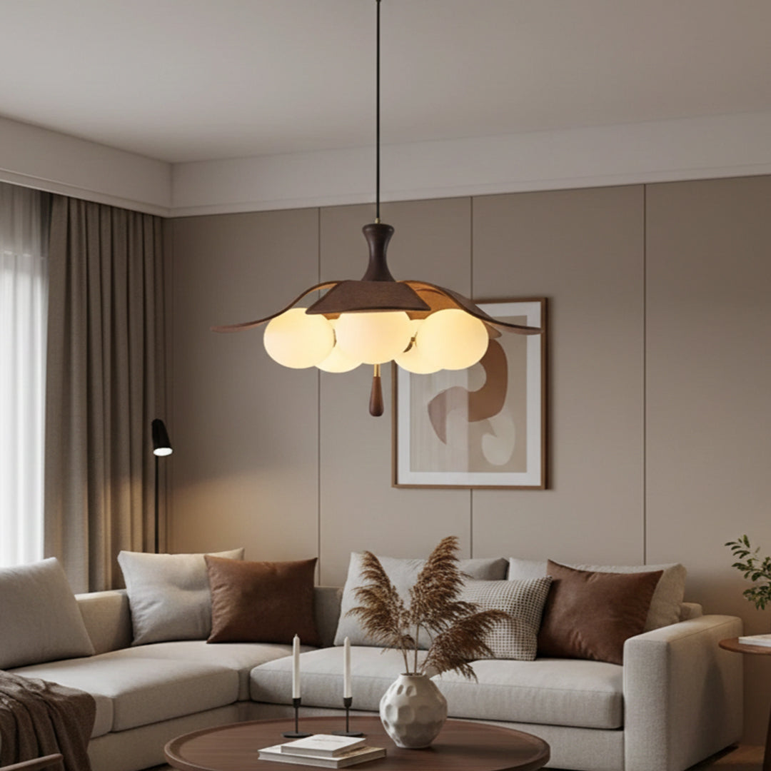 French Retro Fabric Pendant Light Light for Living Room & Dining Spaces