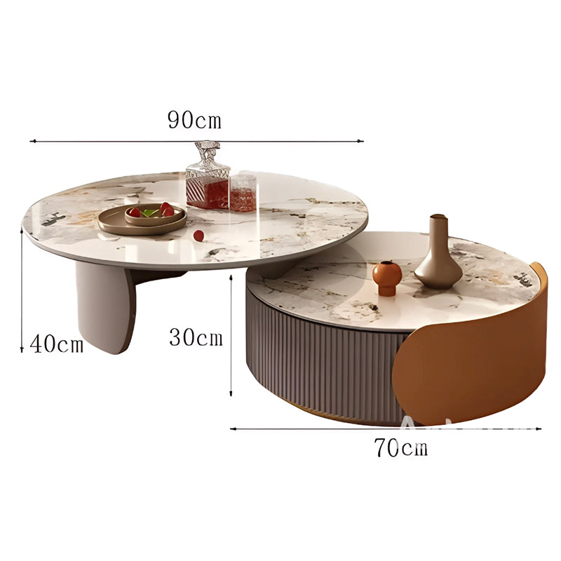 Luxury Marble Coffee Table – Unique Round Nordic Style Mesas for Living Room Décor