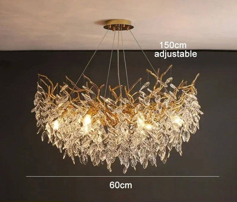 Modern Crystal Chandelier LED Ceiling Pendant Light for Dining, Living & Bedroom Décor