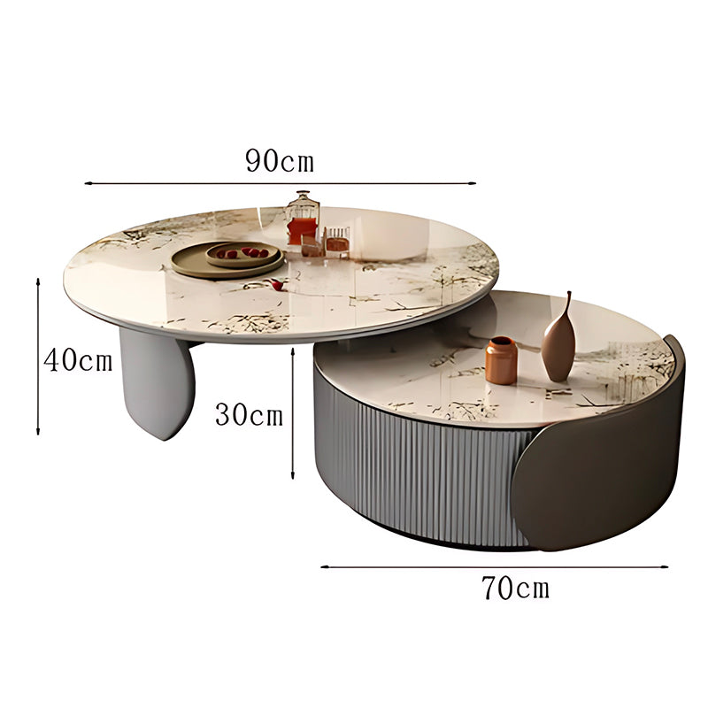 Luxury Marble Coffee Table – Unique Round Nordic Style Mesas for Living Room Décor