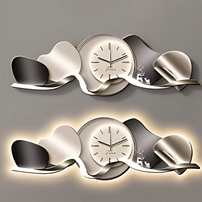 Creative 3D Wall Lamp with Clock – Luxury Home Decor for Living Room & Sofa Background