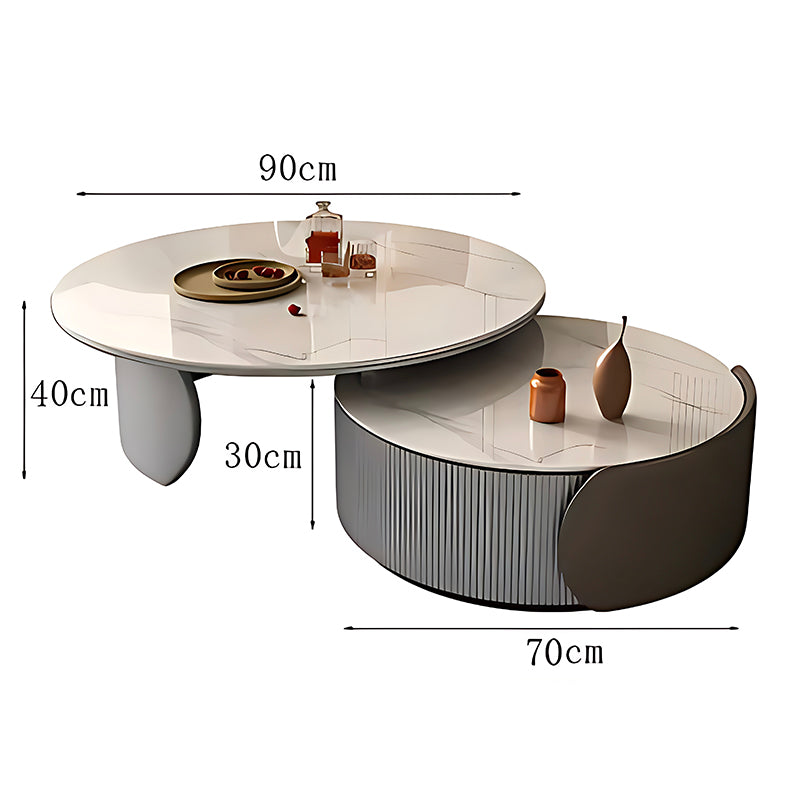 Luxury Marble Coffee Table – Unique Round Nordic Style Mesas for Living Room Décor