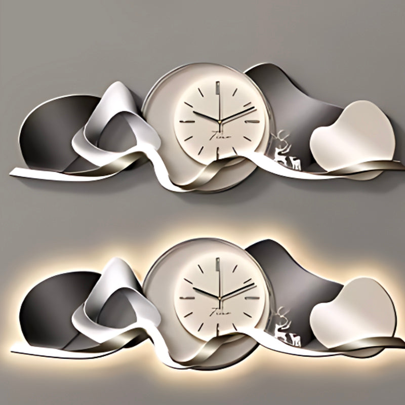 Creative 3D Wall Lamp with Clock – Luxury Home Decor for Living Room & Sofa Background