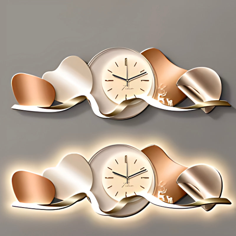 Creative 3D Wall Lamp with Clock – Luxury Home Decor for Living Room & Sofa Background