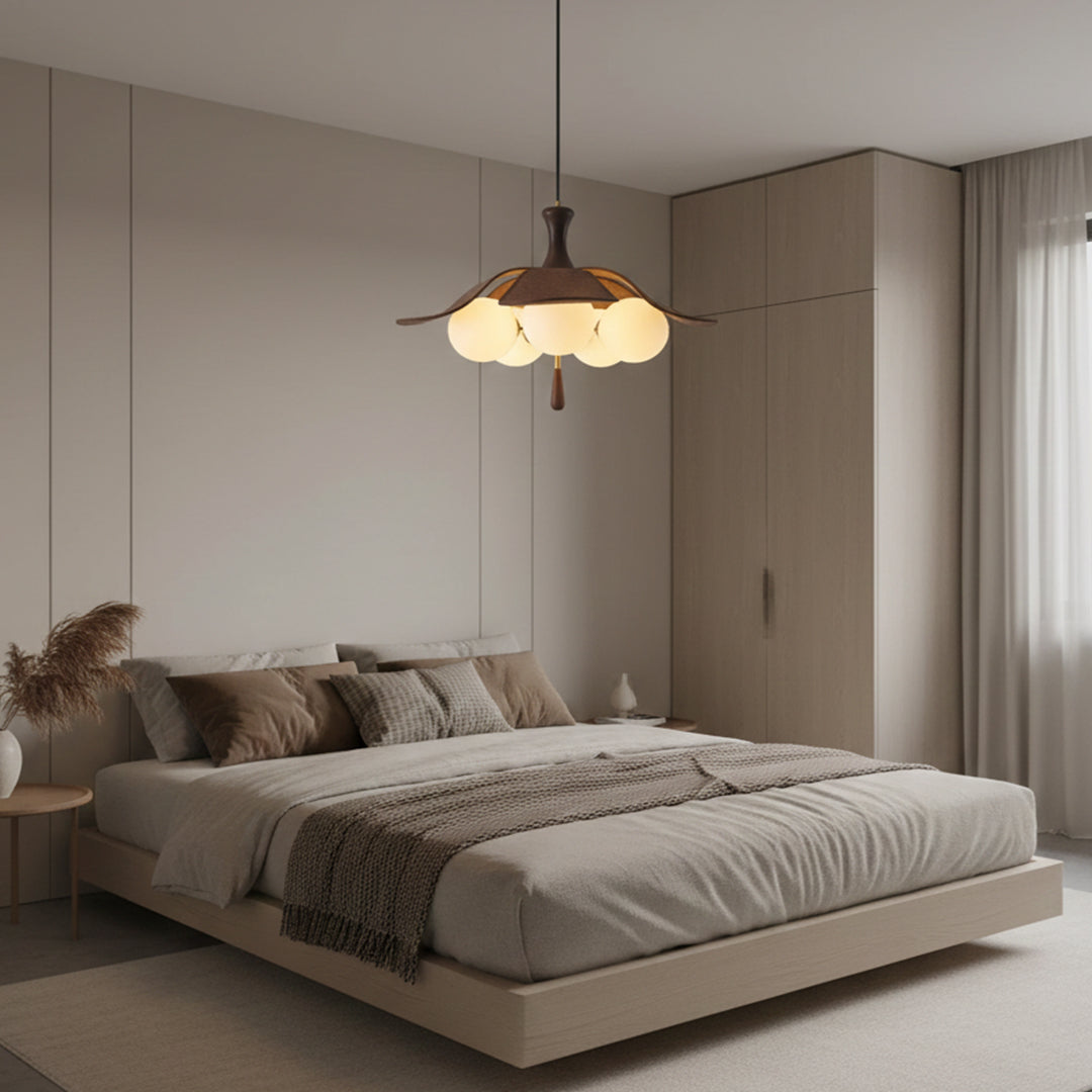 French Retro Fabric Pendant Light Light for Living Room & Dining Spaces