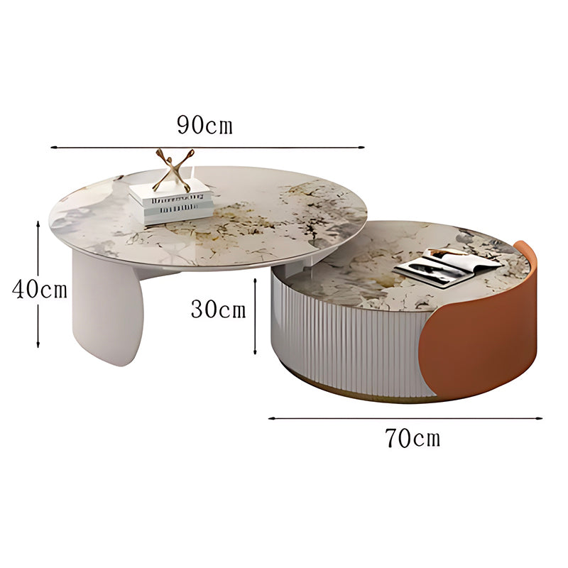 Luxury Marble Coffee Table – Unique Round Nordic Style Mesas for Living Room Décor