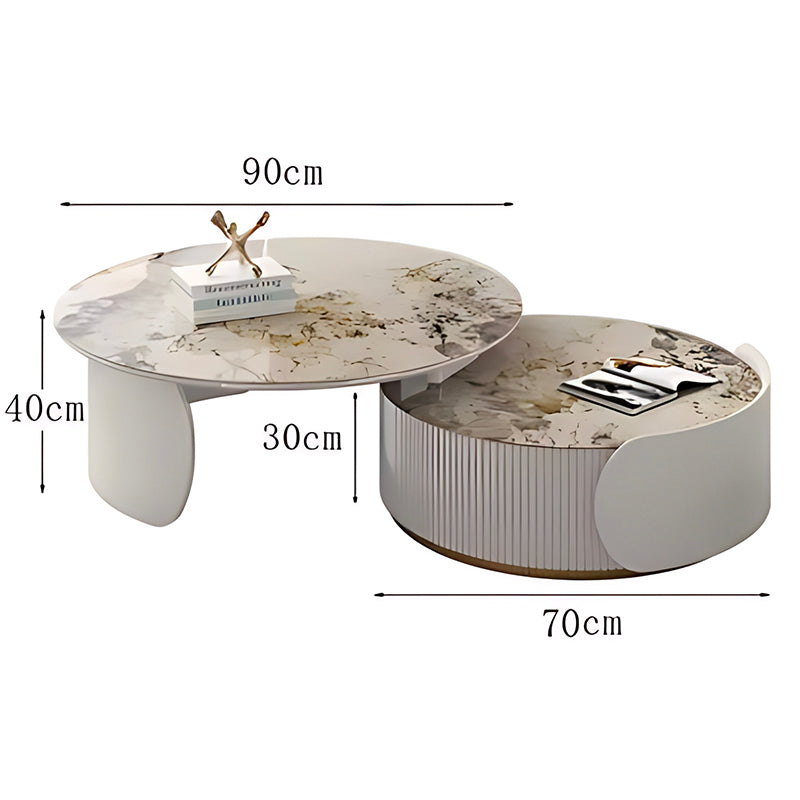 Luxury Marble Coffee Table – Unique Round Nordic Style Mesas for Living Room Décor