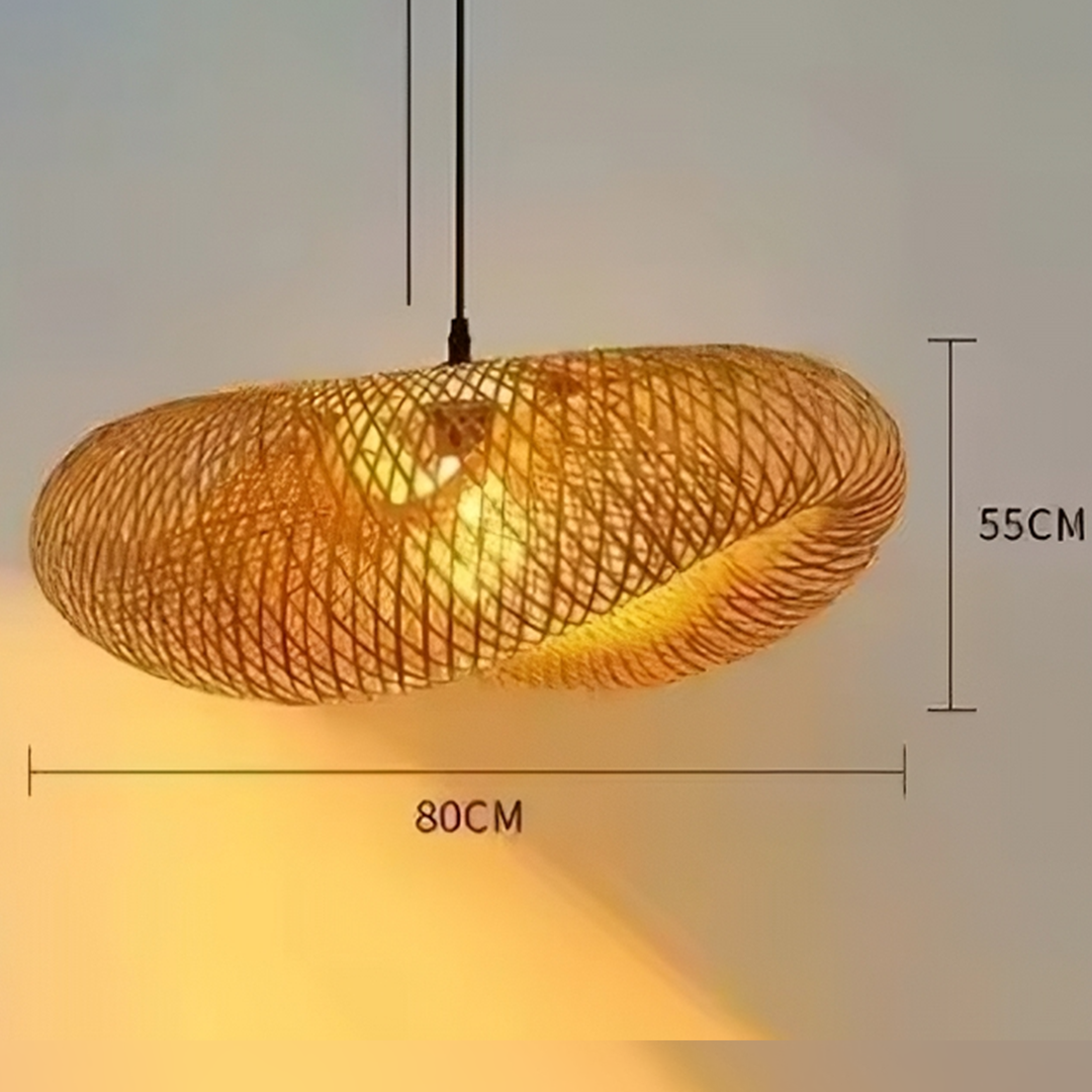 Handmade Bamboo Chandelier 40–80cm Hanging Lamp for Dining & Living Rooms