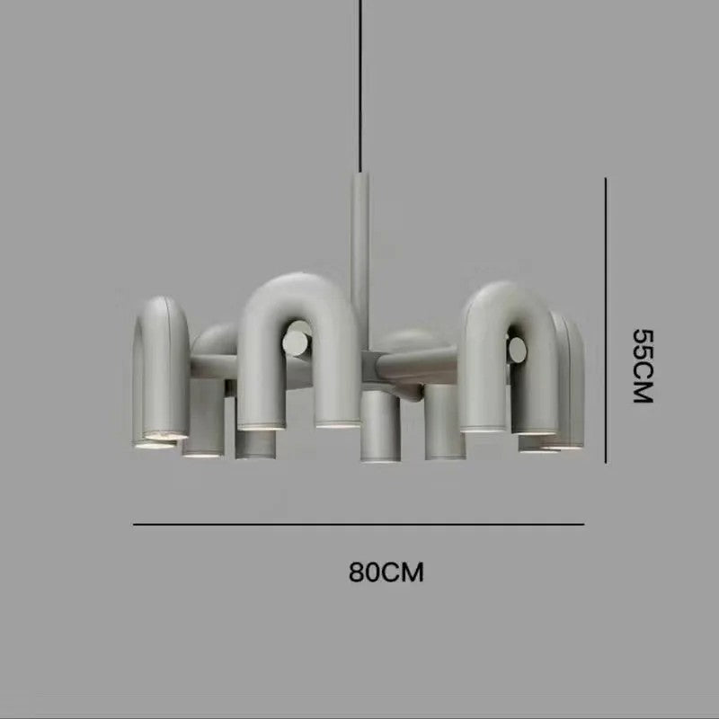Modern U-Shaped Chandelier Minimalist Pendant Lamp for Kid's Rooms, Living Room & Bedroom Decor