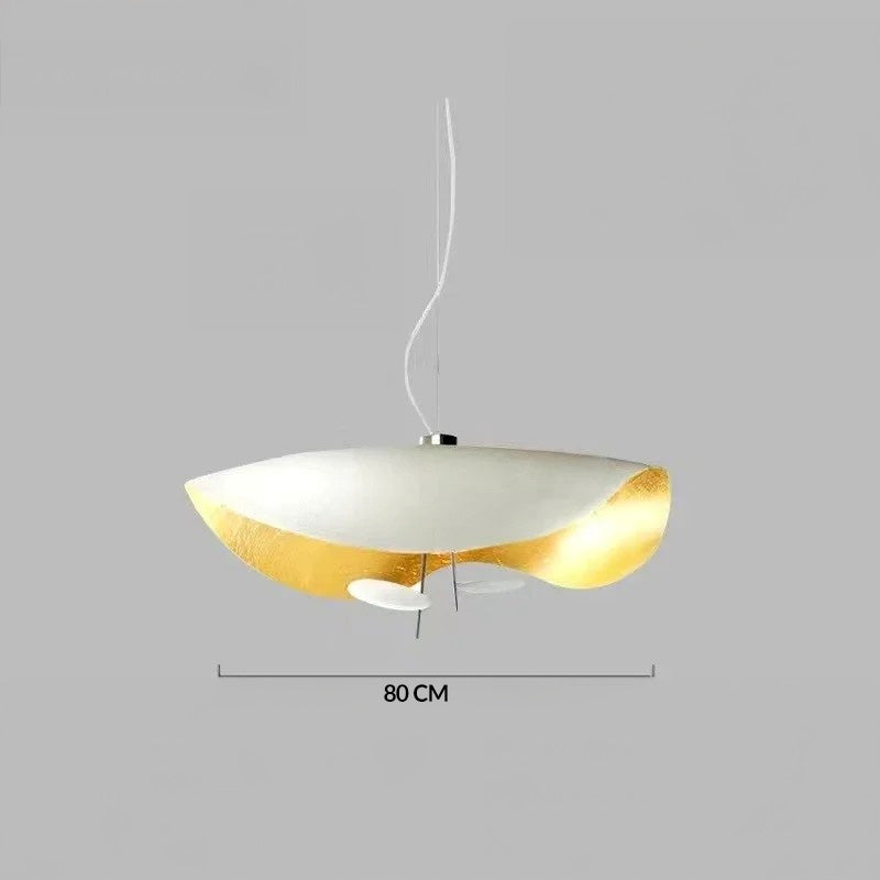 Modern Curved Chandelier French Hat Art Design LED Pendant Light for Living Rooms & Restaurants