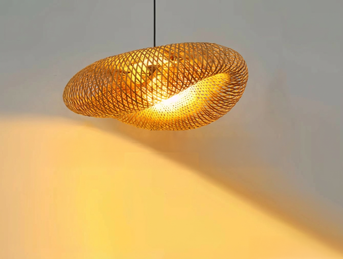 Japanese Style Bamboo Pendant Light for Living Room, Dining & Bedroom