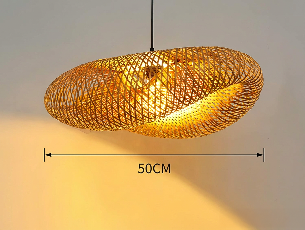 Japanese Style Bamboo Pendant Light for Living Room, Dining & Bedroom