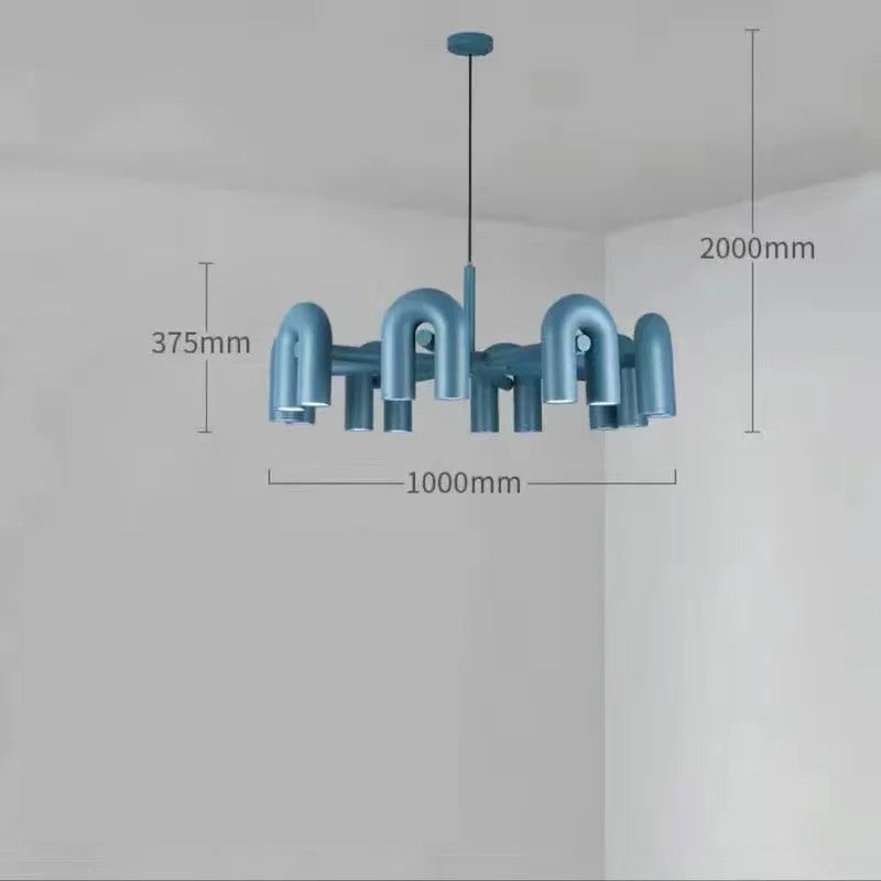 Modern U-Shaped Chandelier Minimalist Pendant Lamp for Kid's Rooms, Living Room & Bedroom Decor