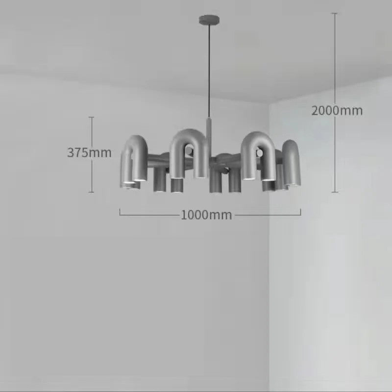 Modern U-Shaped Chandelier Minimalist Pendant Lamp for Kid's Rooms, Living Room & Bedroom Decor